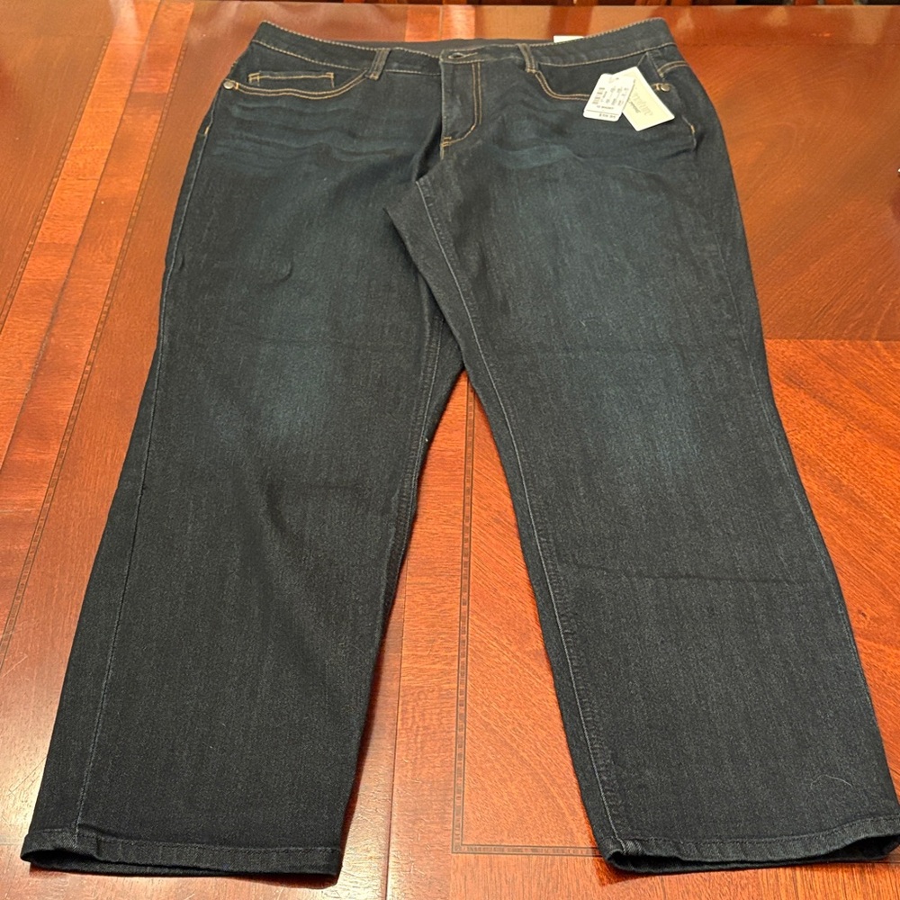 Christopher & Banks Women's Deep Indigo Relaxed Jeans